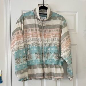 Petite Sophisticate Vintage 100% Silk Jacket with Snowflake/Winter Patterns